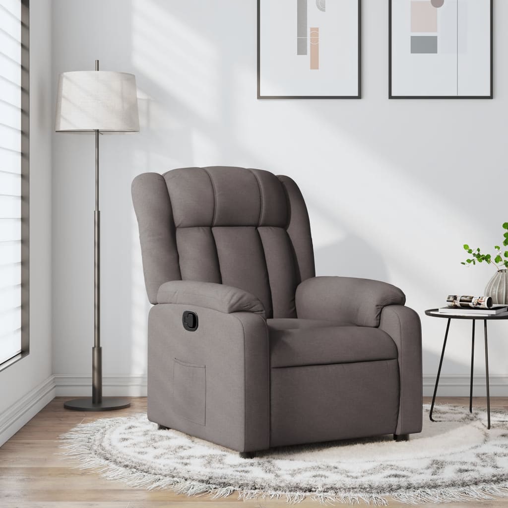 Recliner, taupe, fabric