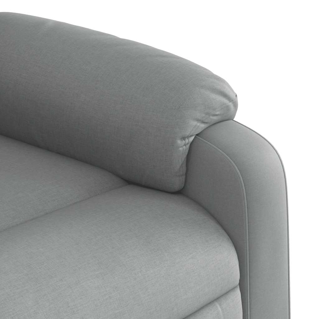 Reclining massage chair, light grey, fabric