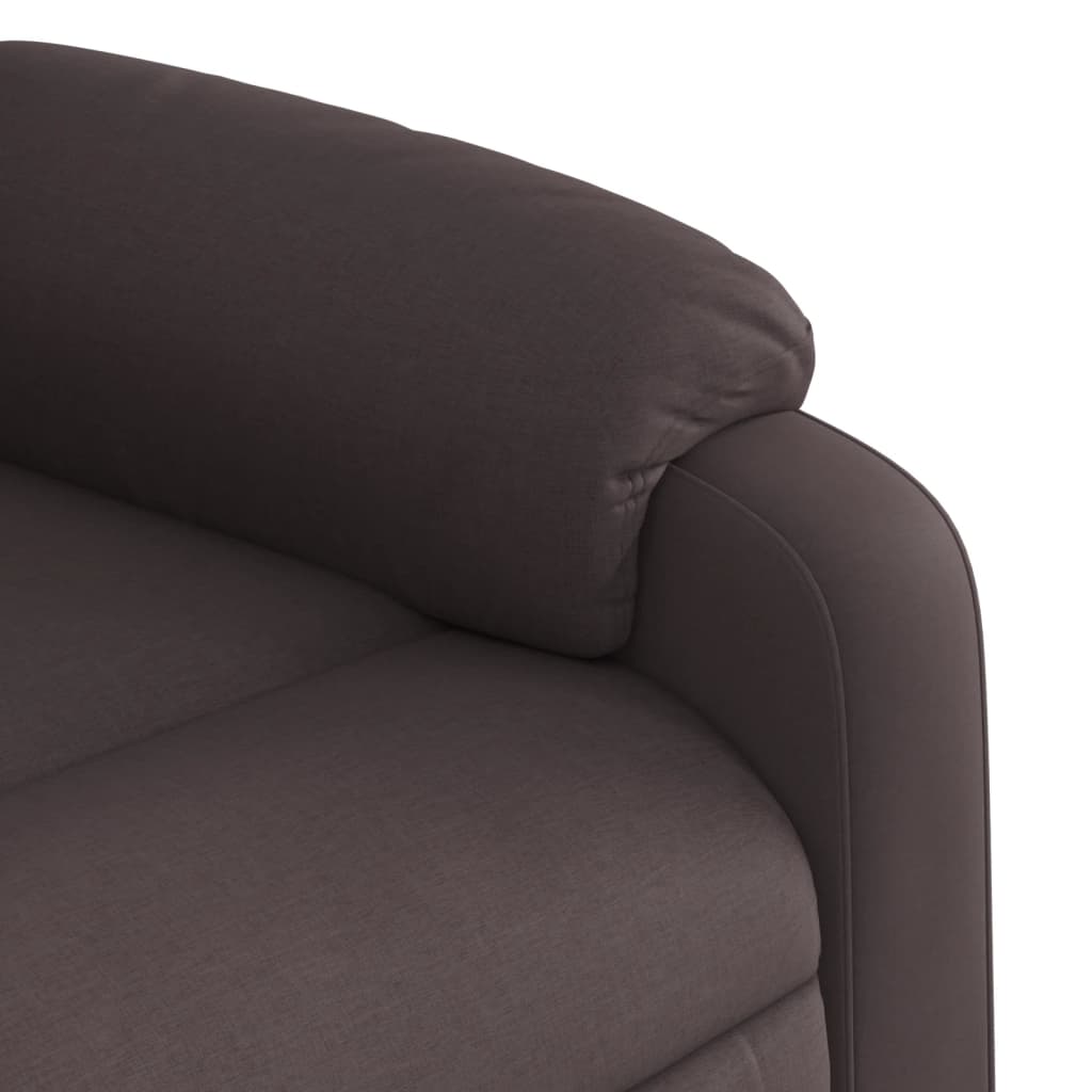 Reclining massage chair, dark brown, fabric