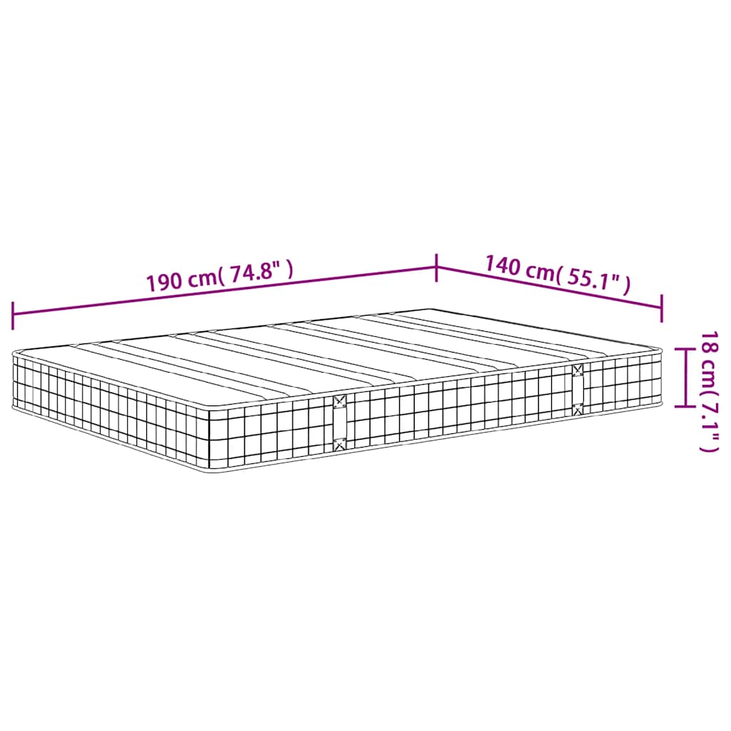 Bonnell spring mattress, 140x190cm, medium firm