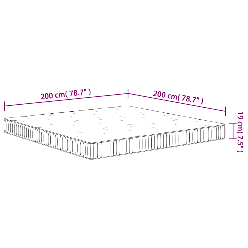 Pocket spring mattress, 200x200cm, medium firm