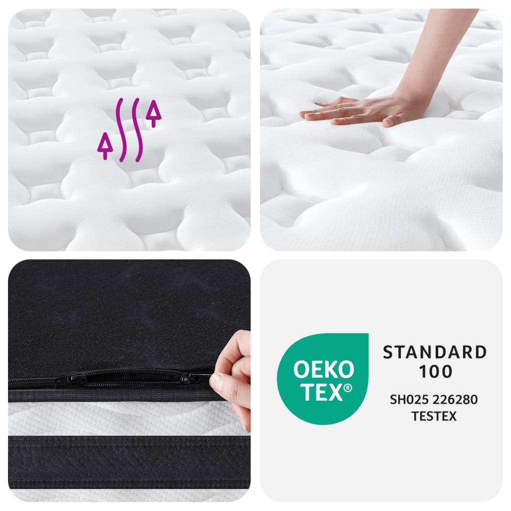 Pocket spring mattress, 140x190cm, medium firmness