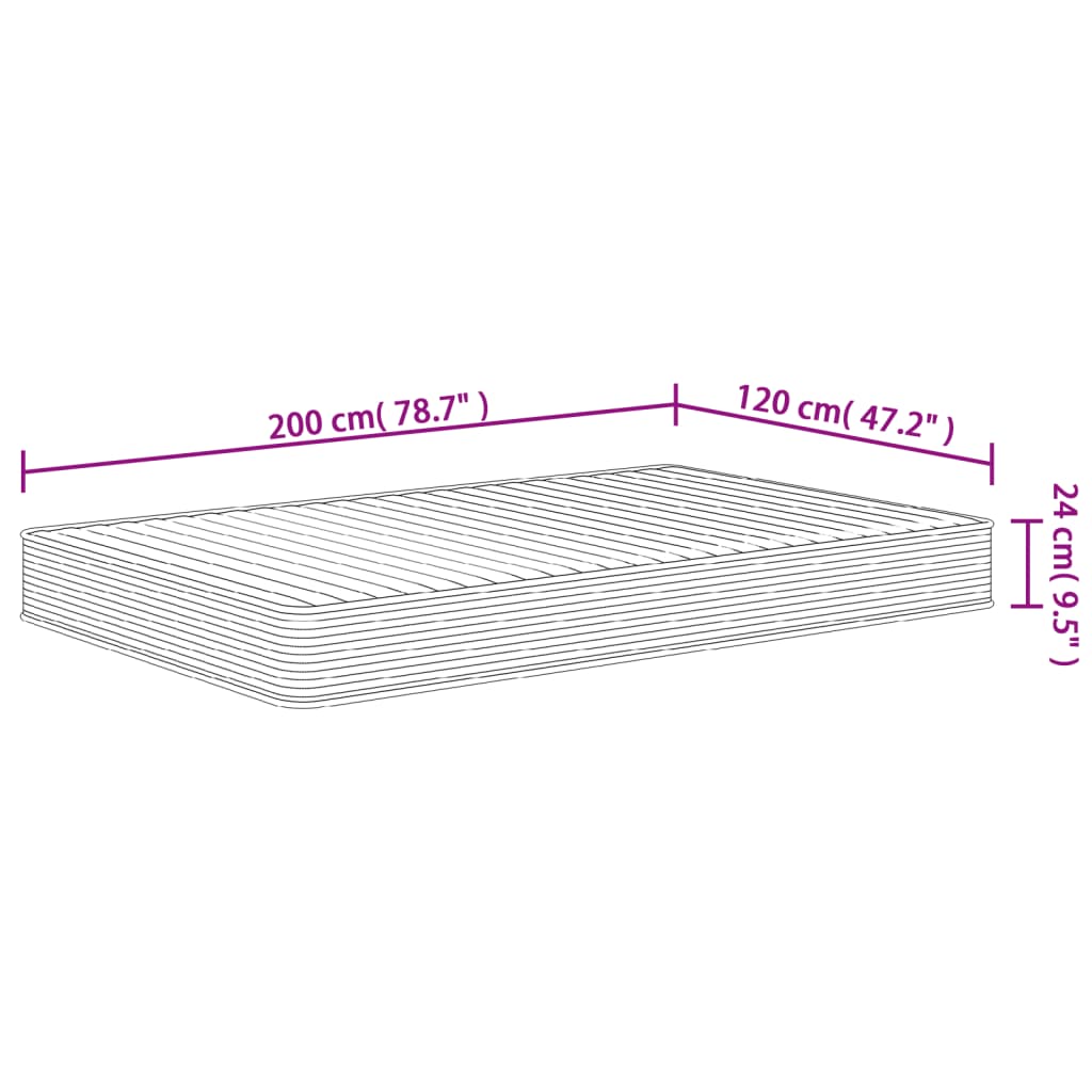 Foam mattress, 120x200cm, medium firm
