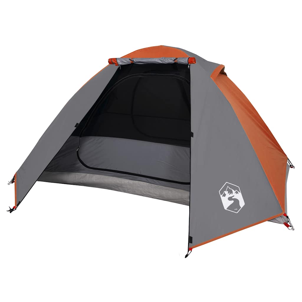 Camping tent, orange, two-person, dome-shaped