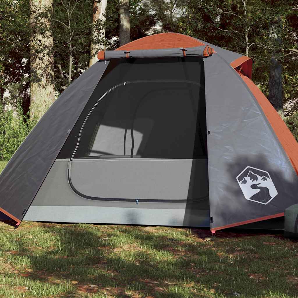 Camping tent, orange, two-person, dome-shaped