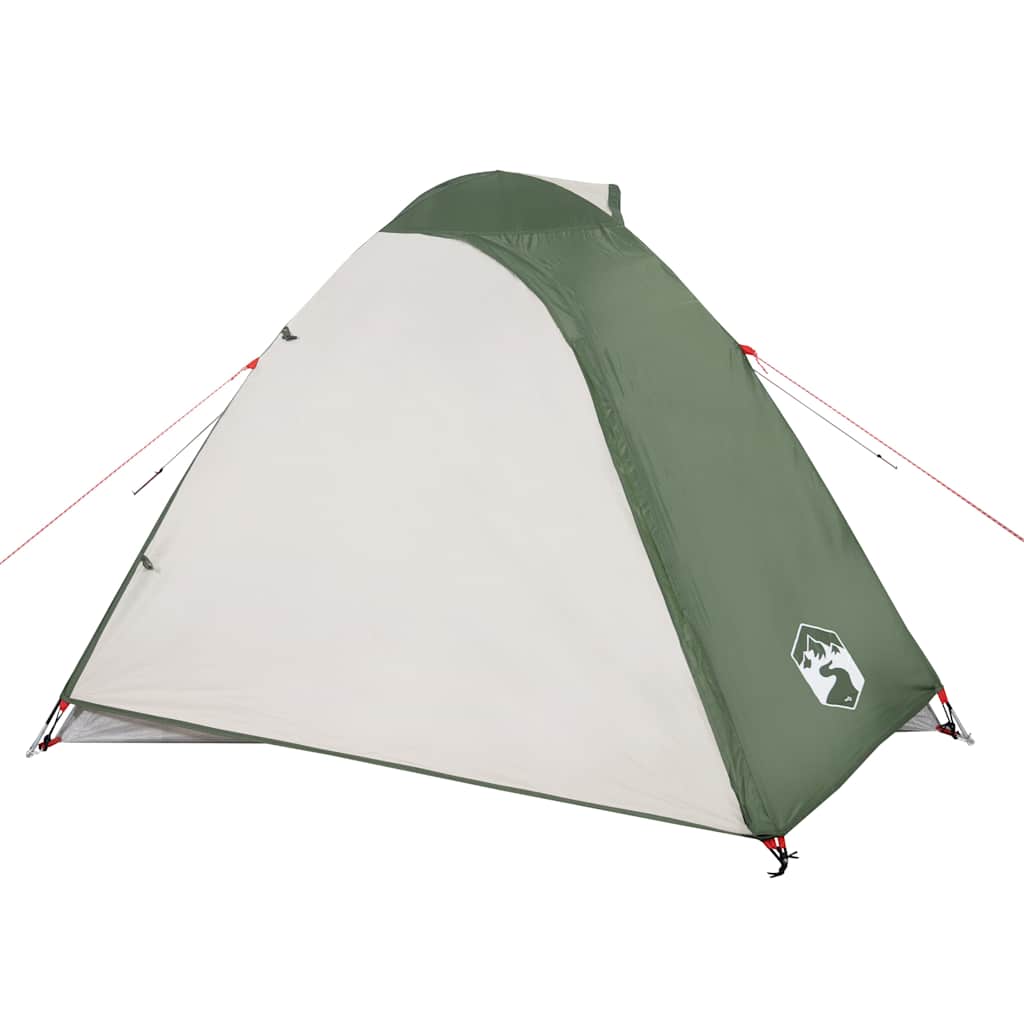 Camping tent, green, three-person, dome-shaped