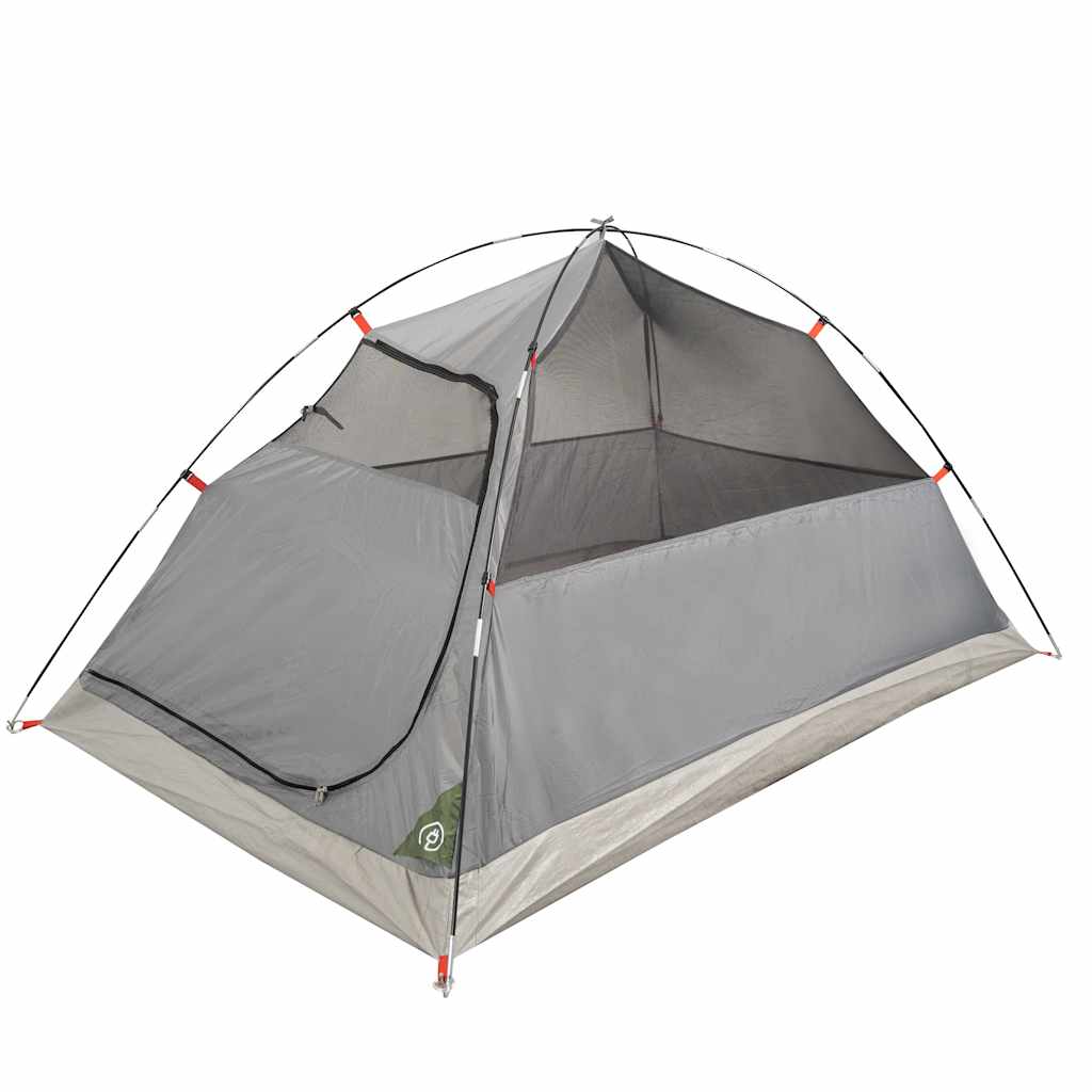 Camping tent, green, three-person, dome-shaped