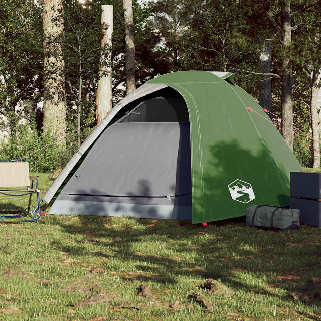Camping tent, green, four-person, dome