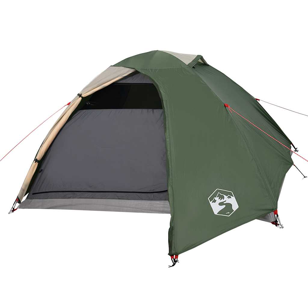 Camping tent, green, four-person, dome