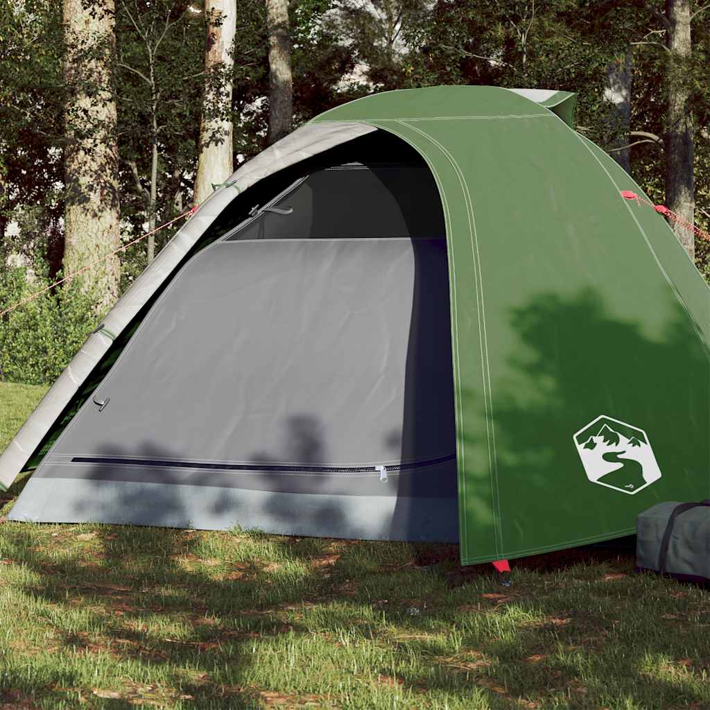 Camping tent, green, four-person, dome