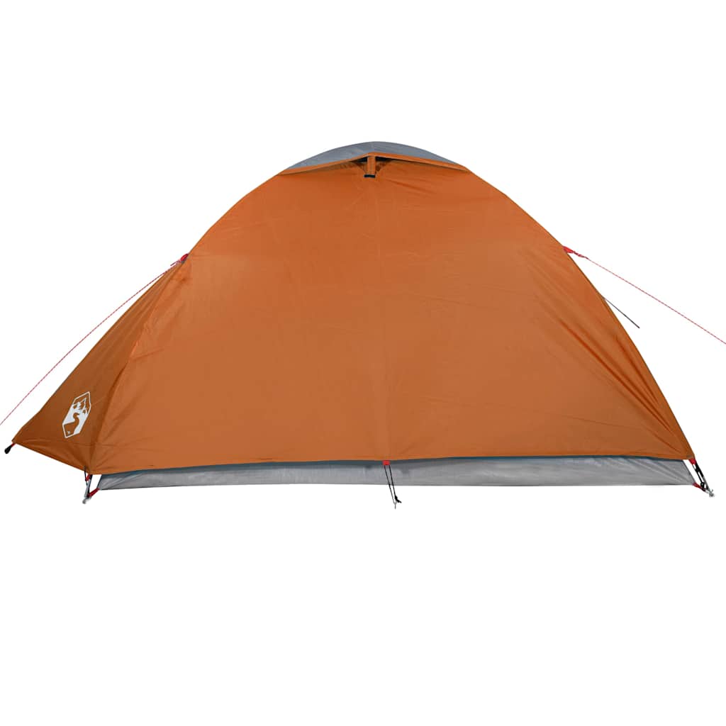 Camping tent, grey/orange, four-person, dome