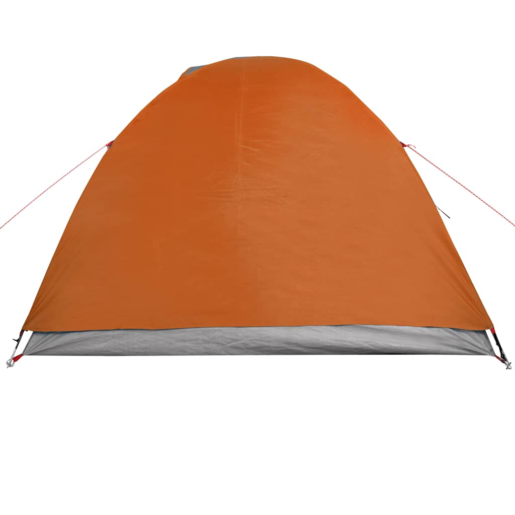 Camping tent, grey/orange, four-person, dome