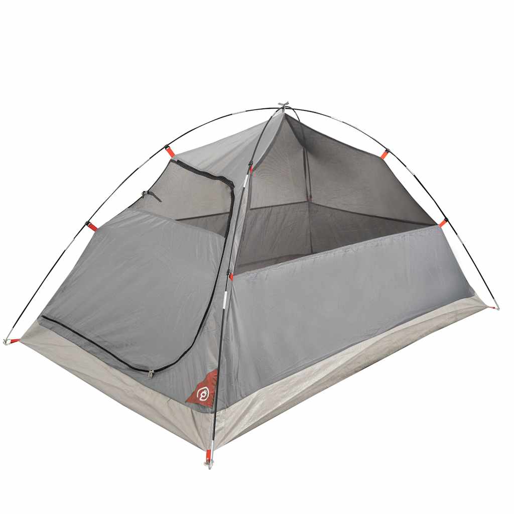Camping tent, grey/orange, four-person, dome