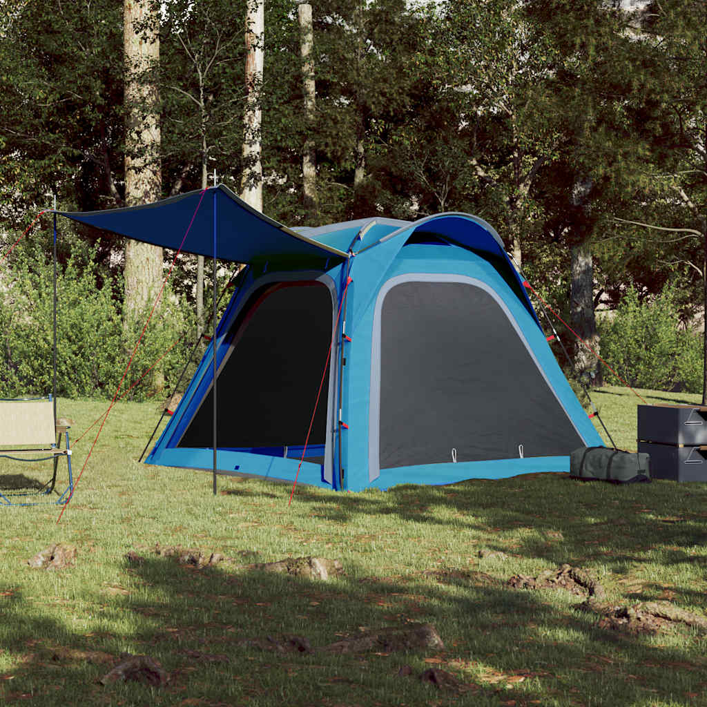 Camping tent, blue, four-person, waterproof