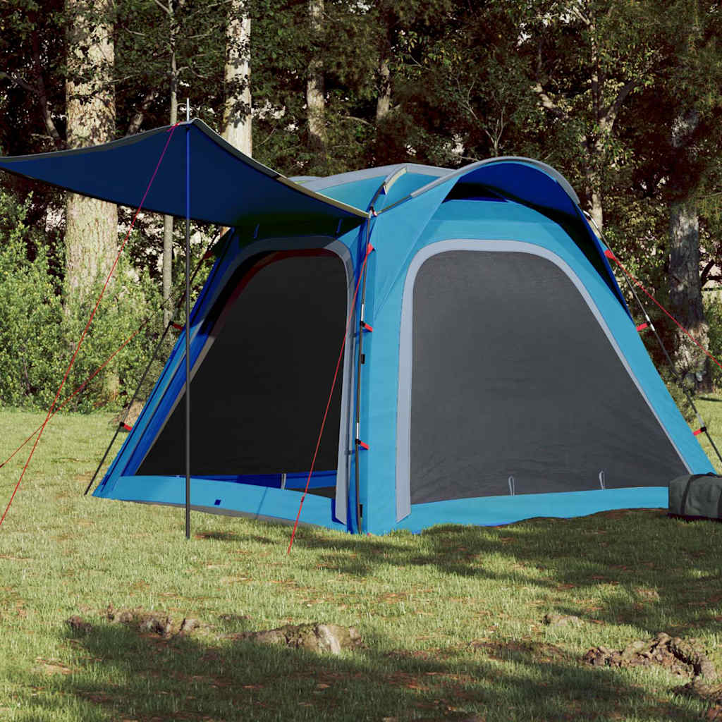 Camping tent, blue, four-person, waterproof