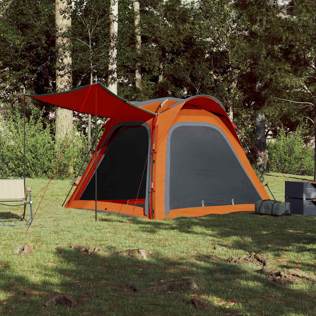 Camping tent, grey/orange, four-person