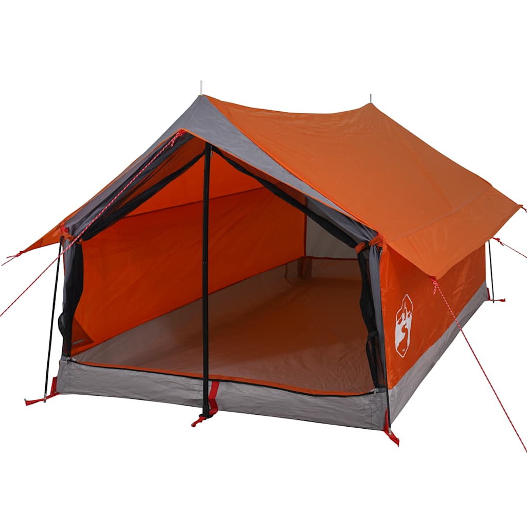 Camping tent, grey/orange, two-person