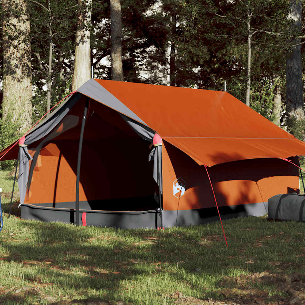 Camping tent, grey/orange, two-person