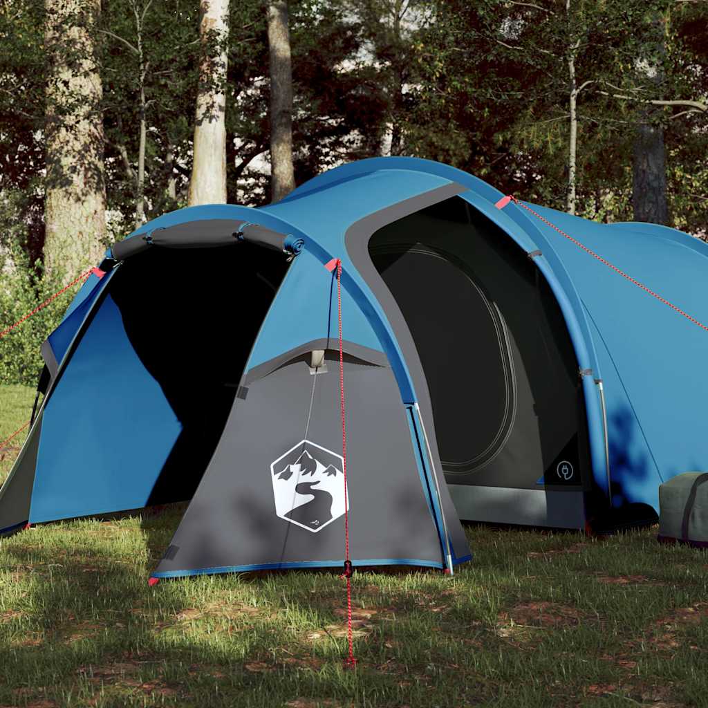 Camping tent, blue, 3-person, tunnel