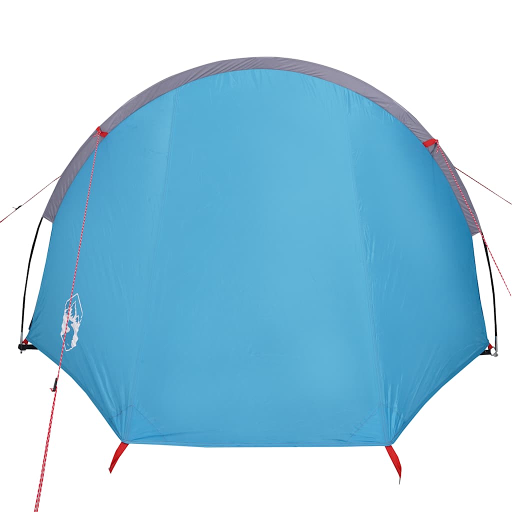 Camping tent, blue, four-person, tunnel