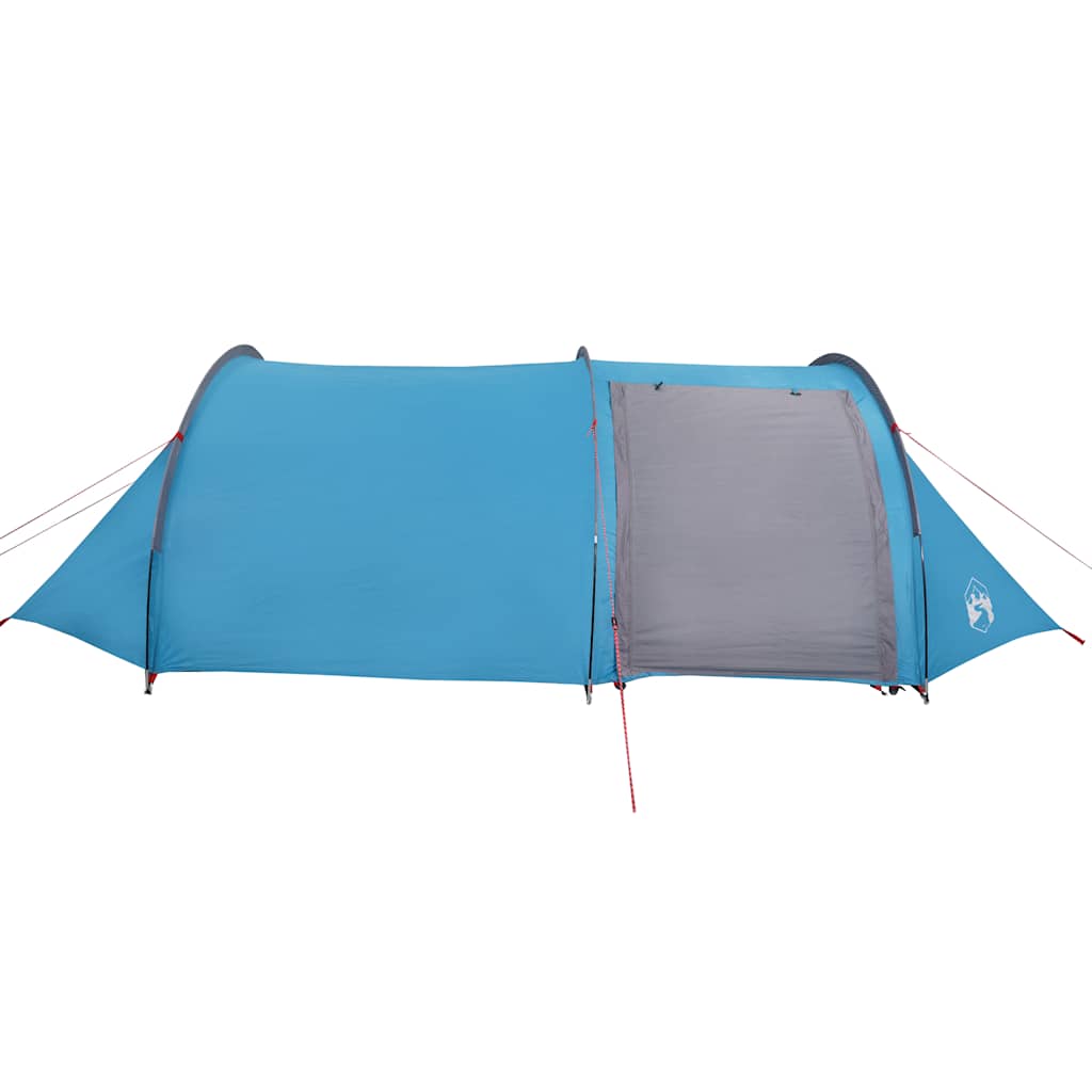 Camping tent, blue, four-person, tunnel