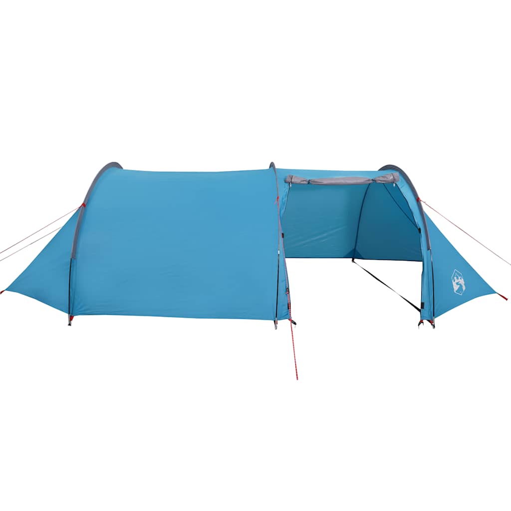 Camping tent, blue, four-person, tunnel