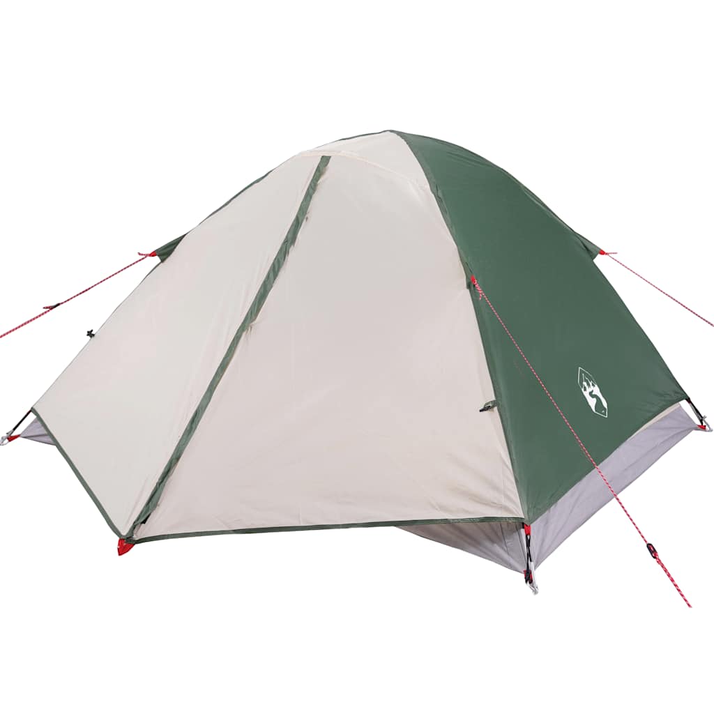 Camping tent, green, three-person, dome-shaped