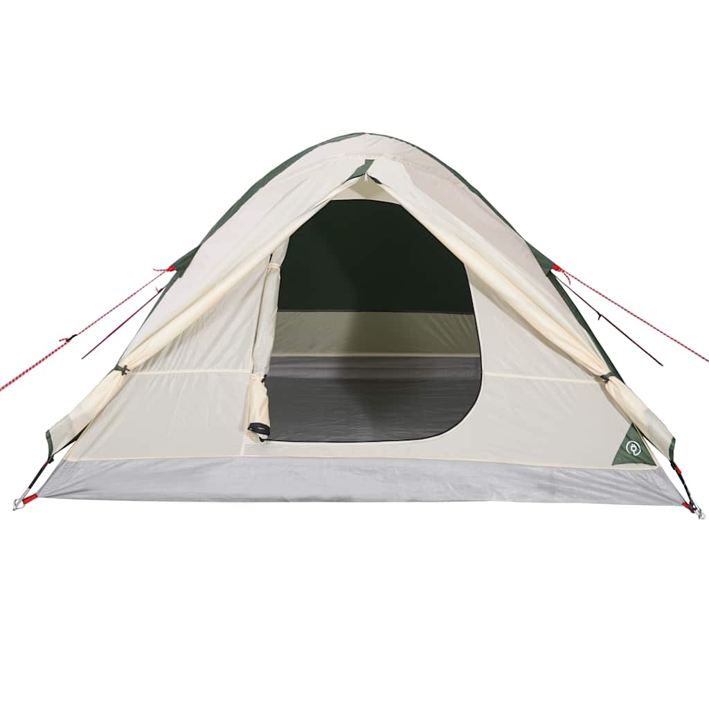 Camping tent, green, three-person, dome-shaped