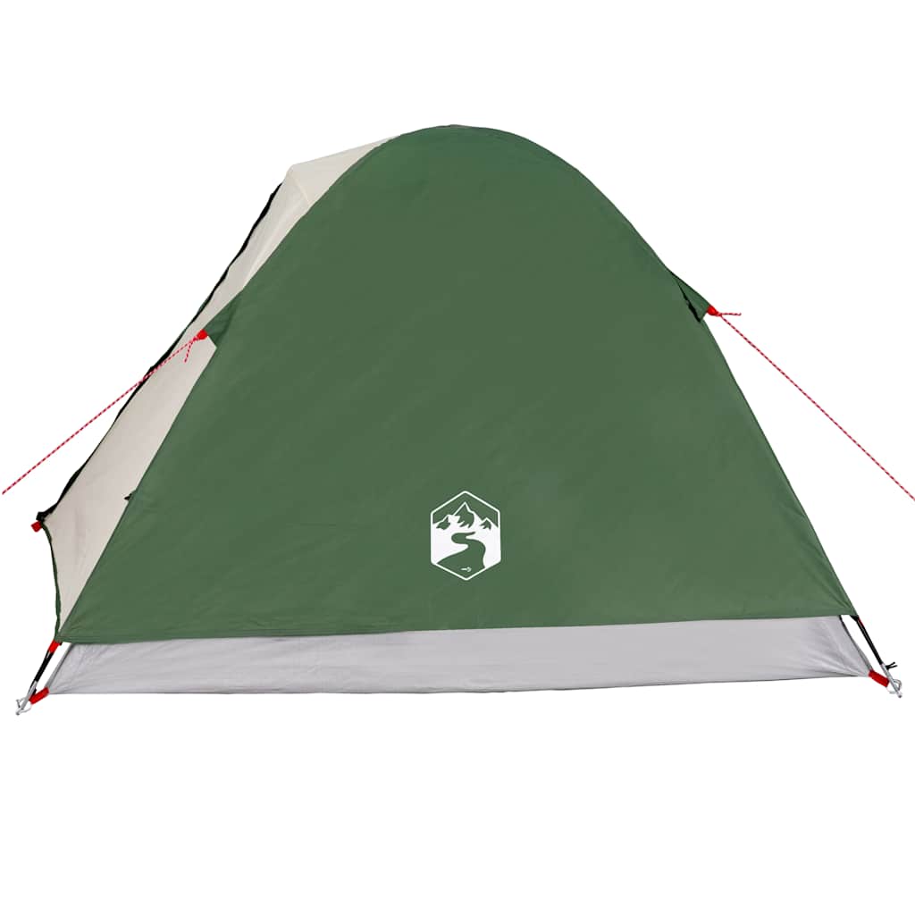 Camping tent, green, three-person, dome-shaped