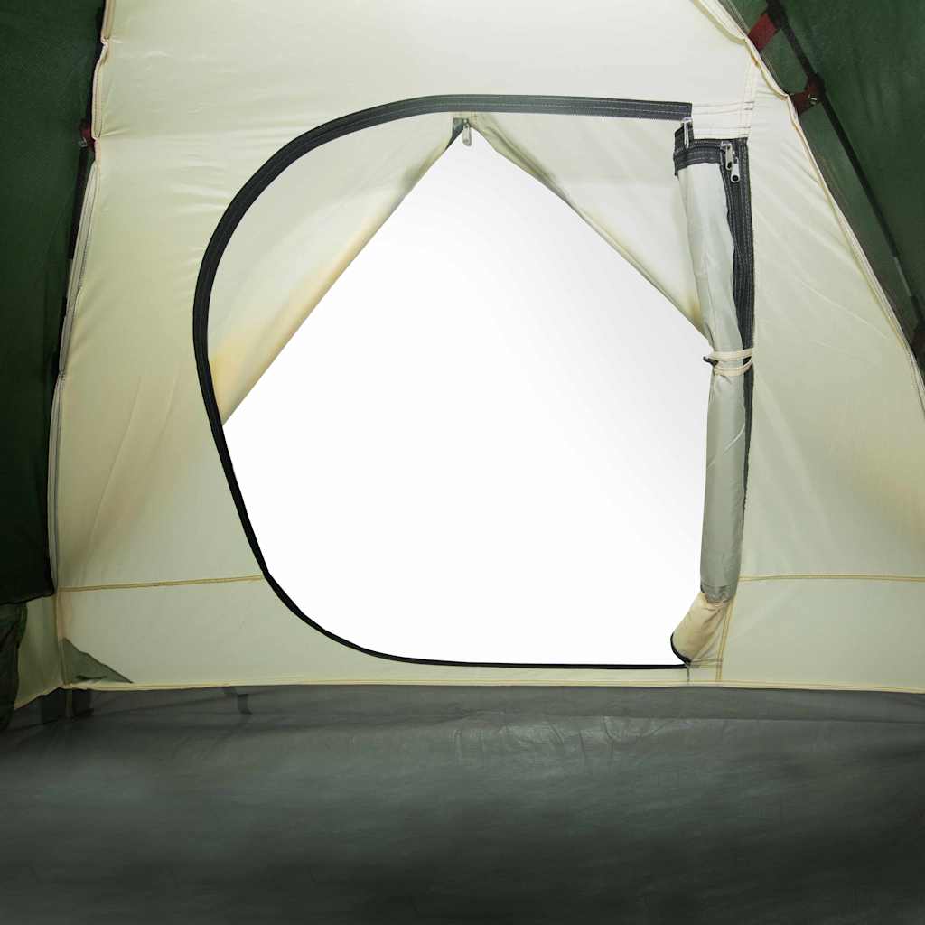 Camping tent, green, three-person, dome-shaped