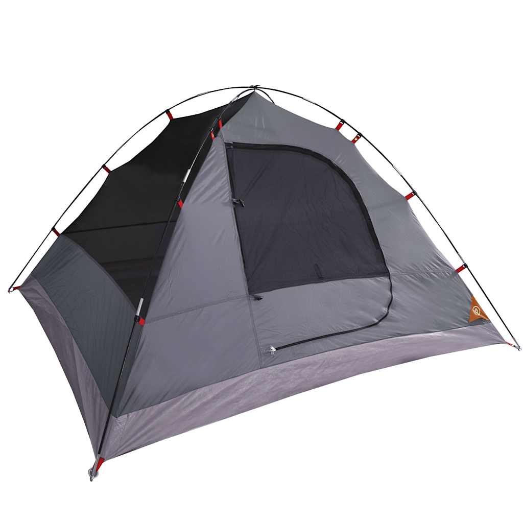 Camping tent, orange, three-person, dome-shaped
