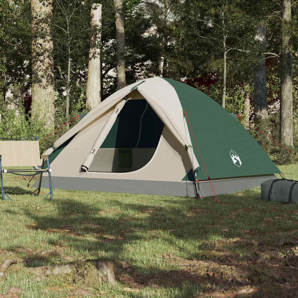 Camping tent, green, six-person, dome-shaped