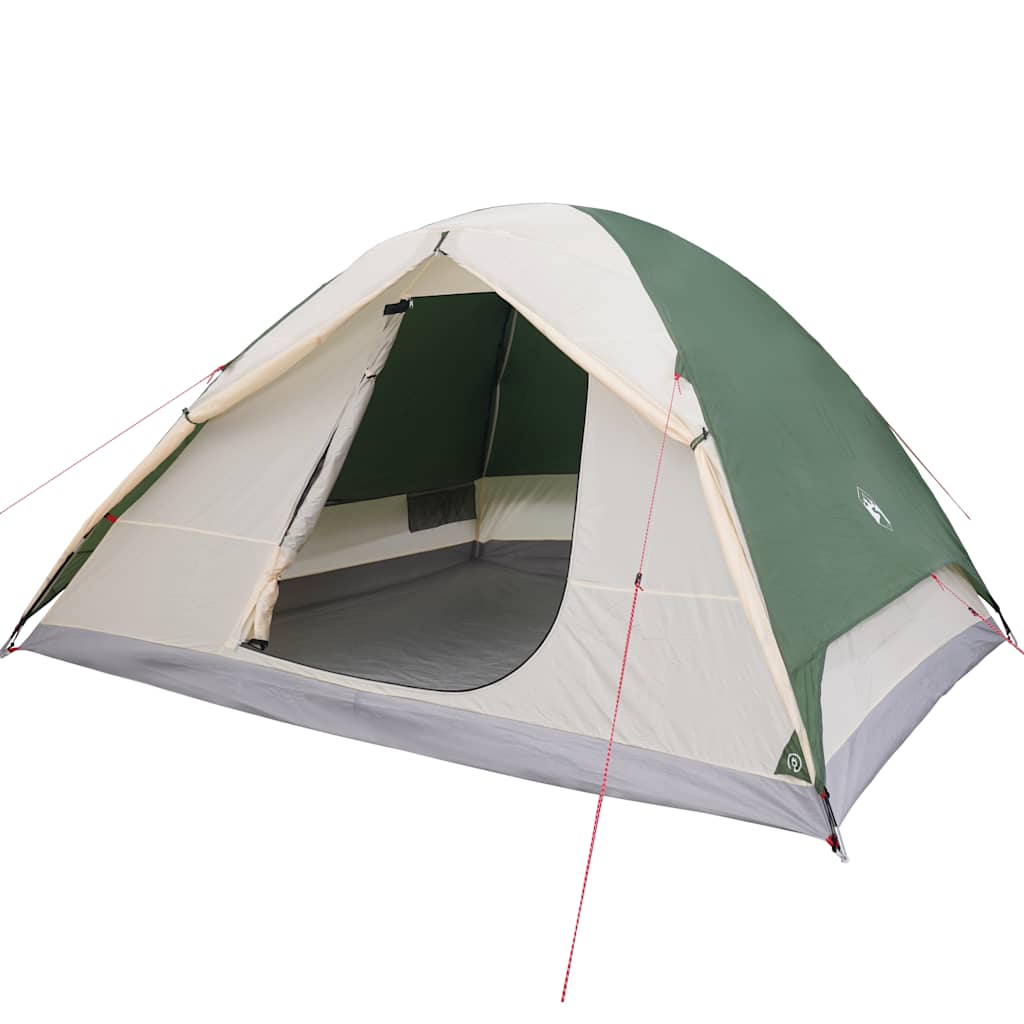 Camping tent, green, six-person, dome-shaped