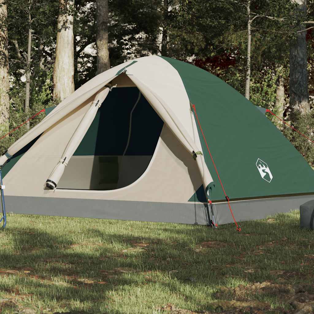 Camping tent, green, six-person, dome-shaped