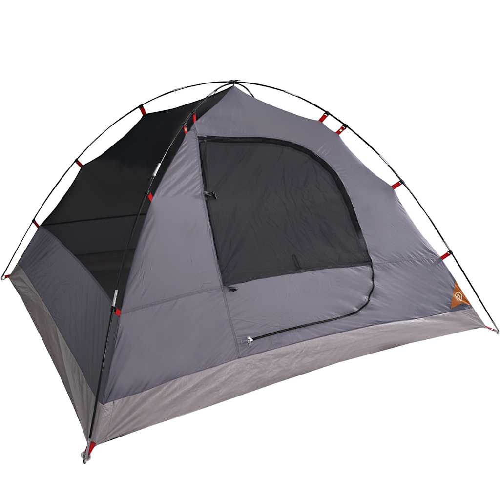 Camping tent, orange, six-person, dome-shaped