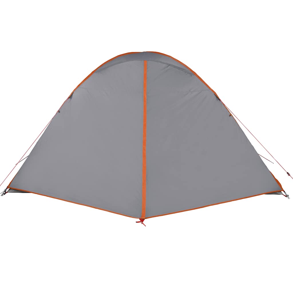 Camping tent, orange, six-person, dome-shaped