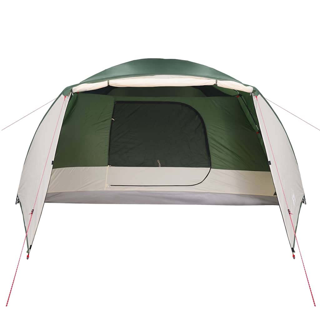 Camping tent with an awning, green, six-person
