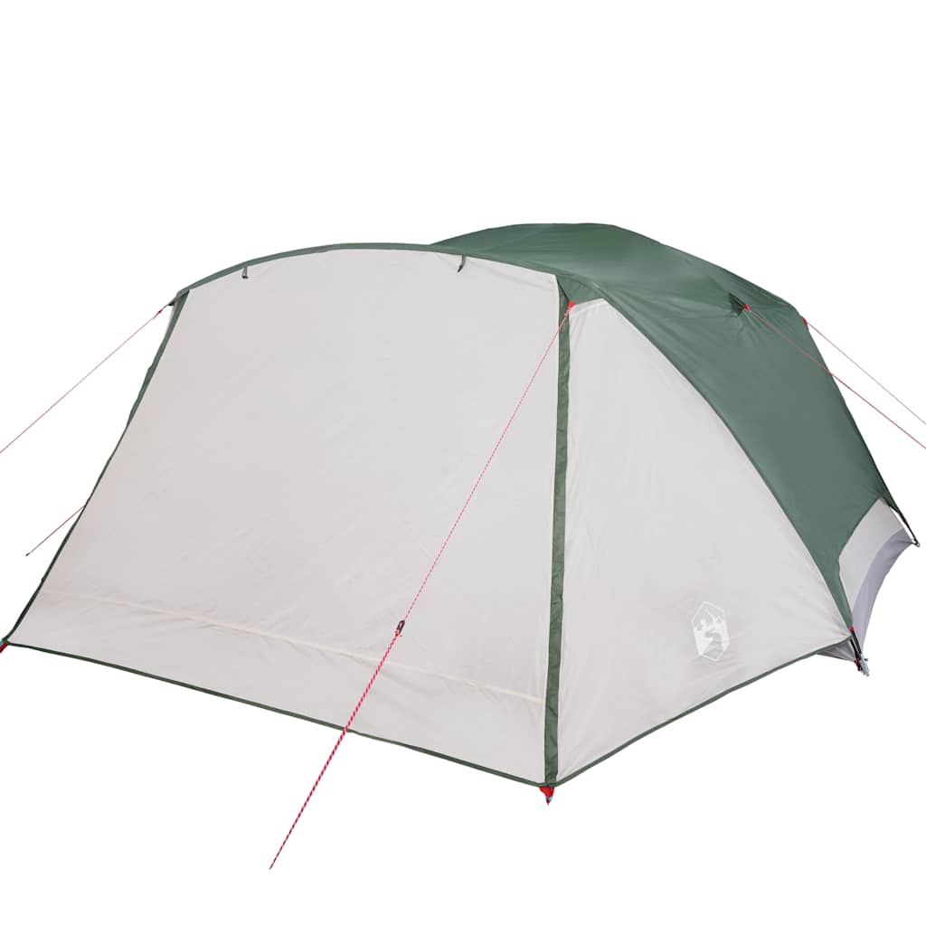 Camping tent with an awning, green, six-person
