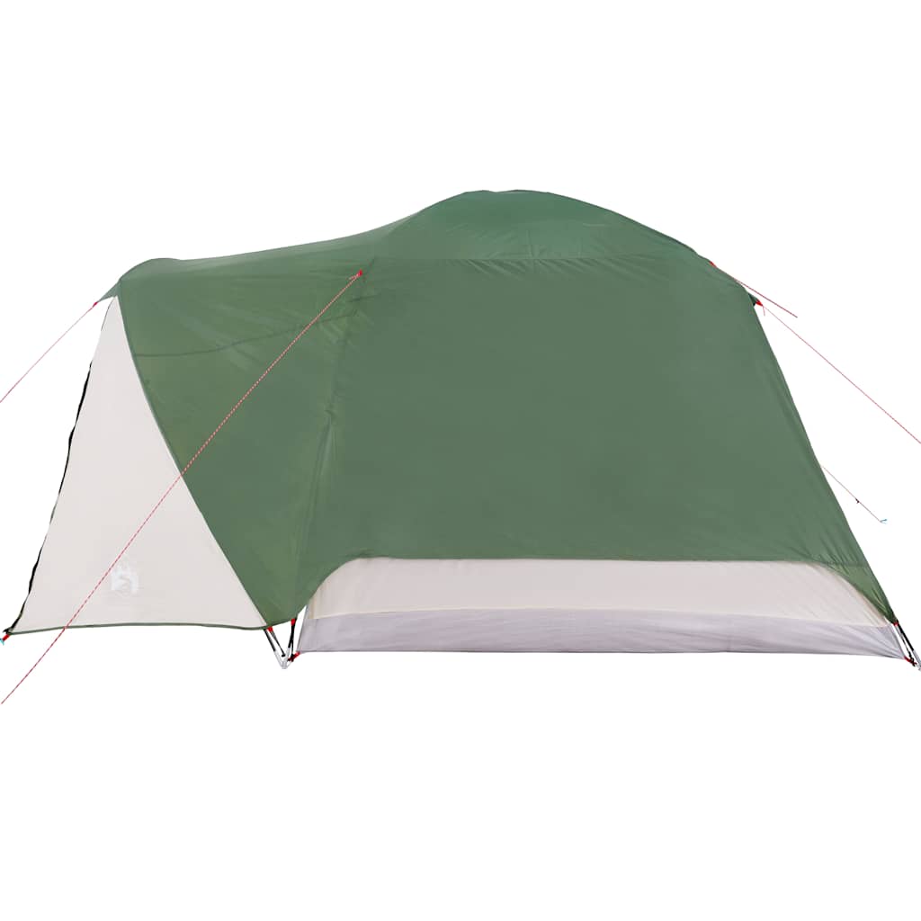 Camping tent with an awning, green, six-person