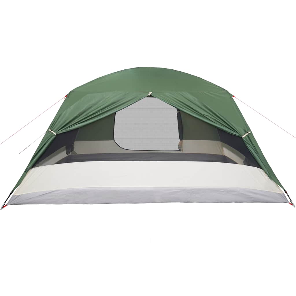 Camping tent with an awning, green, six-person