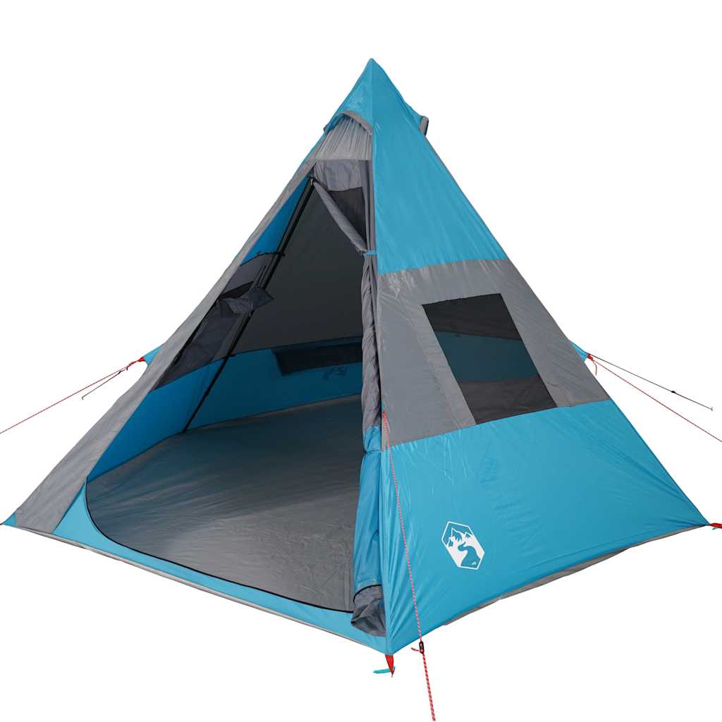Camping tent, blue, 7-person, teepee design