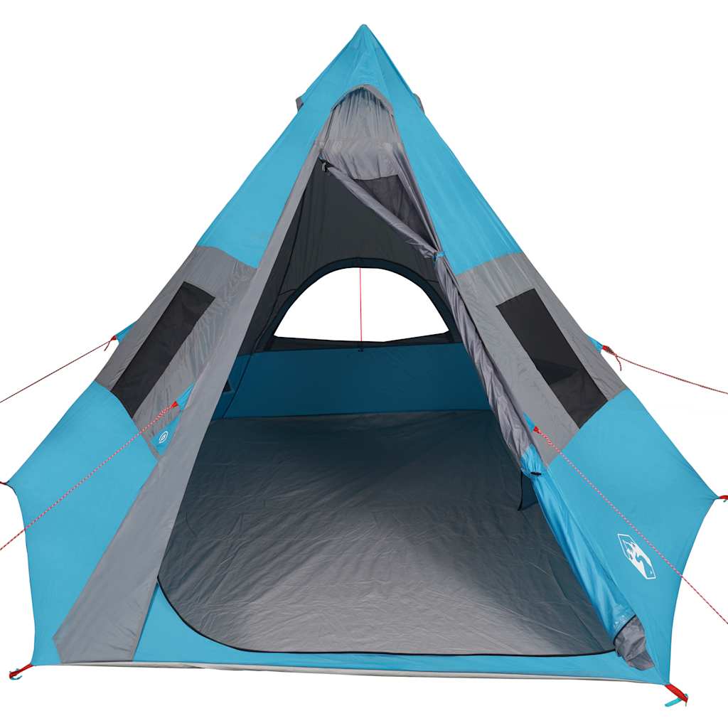 Camping tent, blue, 7-person, teepee design