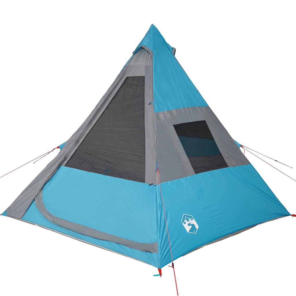 Camping tent, blue, 7-person, teepee design