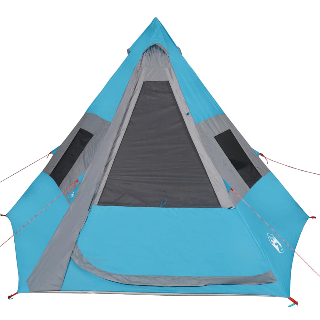 Camping tent, blue, 7-person, teepee design