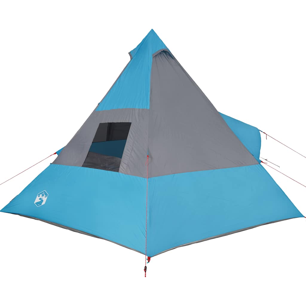 Camping tent, blue, 7-person, teepee design
