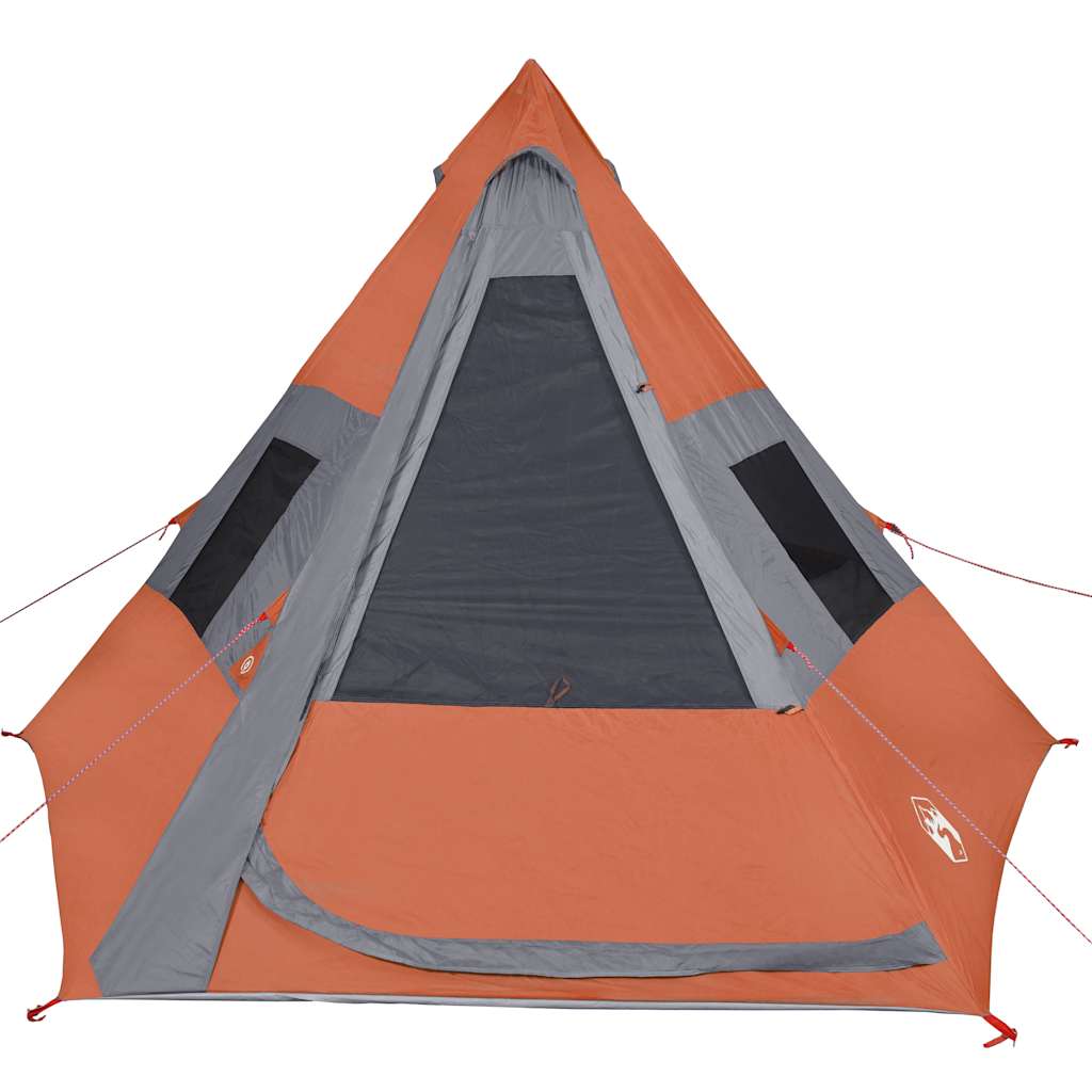 Stovyklavimo palapinė, oranžinė, septynvietė, tipi dizaino