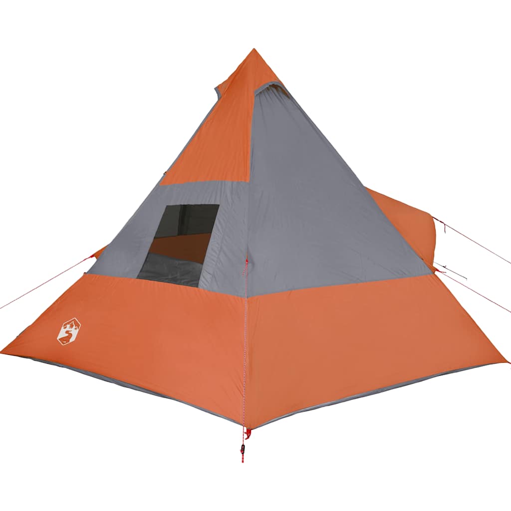 Stovyklavimo palapinė, oranžinė, septynvietė, tipi dizaino