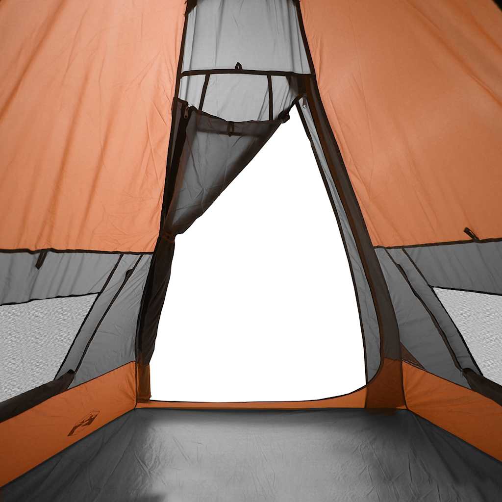 Stovyklavimo palapinė, oranžinė, septynvietė, tipi dizaino