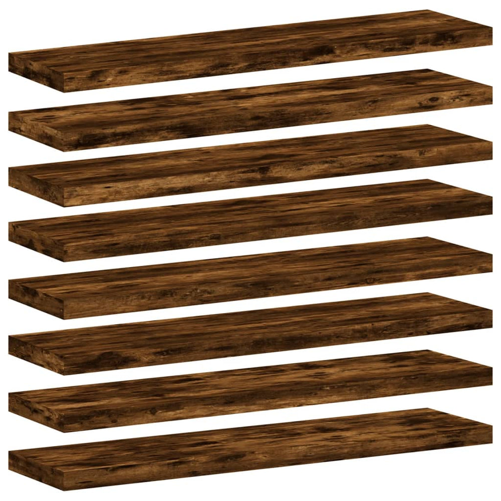 Sieninės lentynos, 8vnt., dūminio ąžuolo, 40x10x1,5cm, mediena