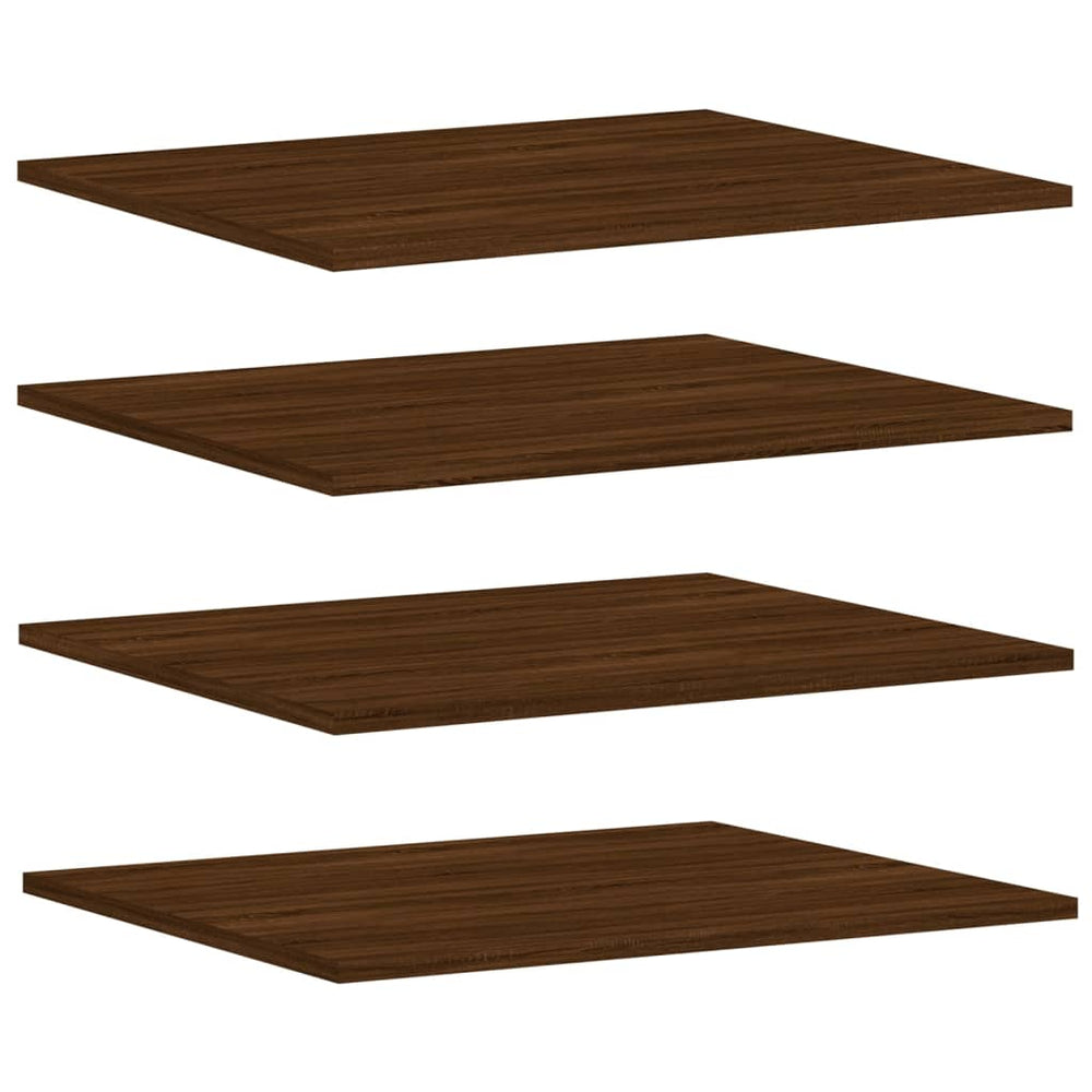 Sieninės lentynos, 4vnt., rudos ąžuolo, 60x50x1,5cm, mediena